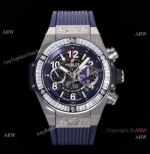 Swiss Grade 1 Hublot Big Bang Unico King 7750 Chrono Watch Diamond Bezel Silver Titanium